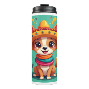 Chihuahua Mexico Cinco de Mayo Funny Dog (2) Thermal Tumbler