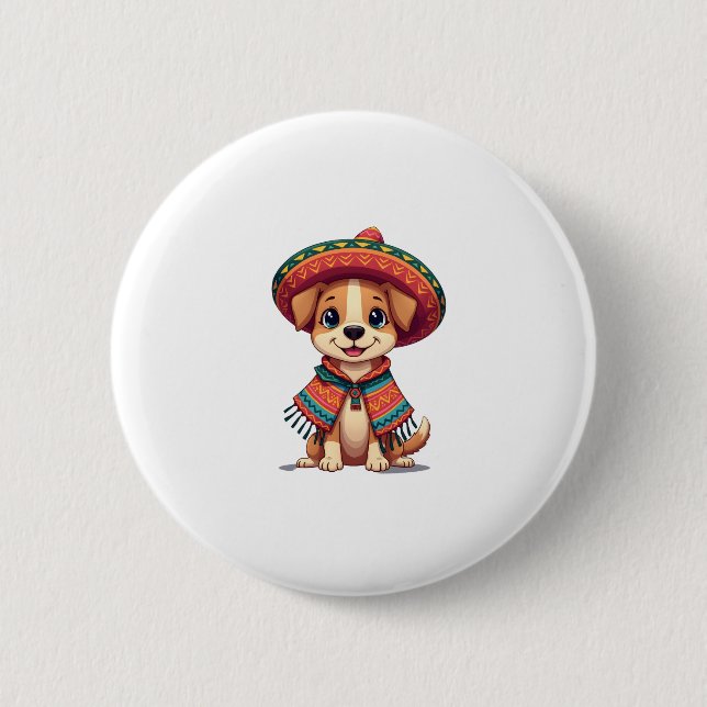 Chihuahua  Mexico  Cinco de Mayo  Funny Dog  (3) 6 Cm Round Badge (Front)