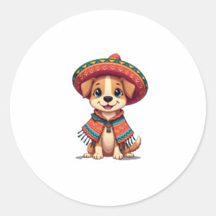 Chihuahua  Mexico  Cinco de Mayo  Funny Dog  (3) Classic Round Sticker