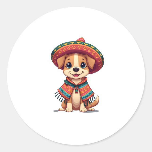 Chihuahua  Mexico  Cinco de Mayo  Funny Dog  (3) Classic Round Sticker (Front)
