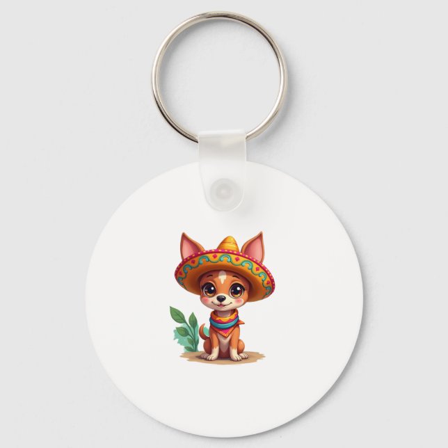 Chihuahua  Mexico  Cinco de Mayo  Funny Dog   (3) Key Ring (Front)