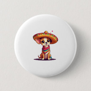 Chihuahua  Mexico  Cinco de Mayo  Funny Dog   (4) 6 Cm Round Badge