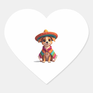 Chihuahua  Mexico  Cinco de Mayo  Funny Dog  (4) Heart Sticker