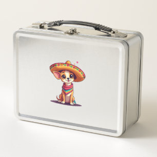 Chihuahua Mexico Cinco de Mayo Funny Dog (4) Metal Lunch Box