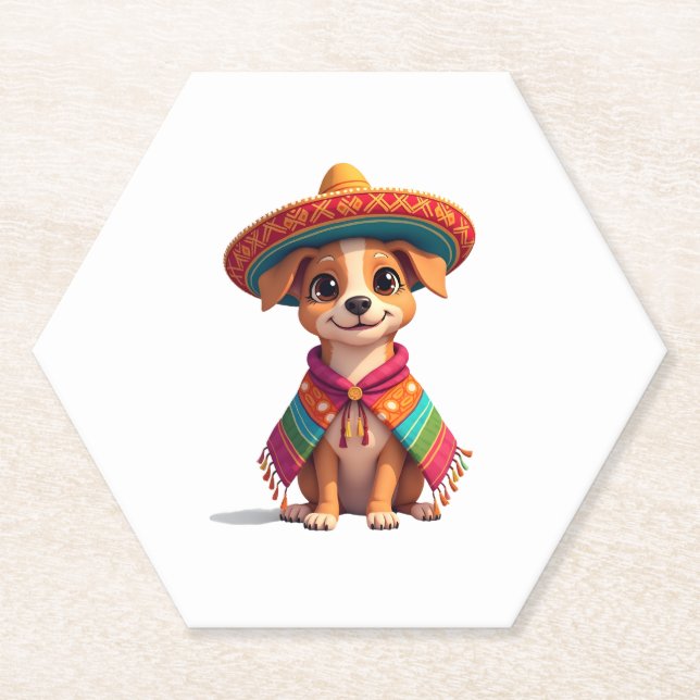 Chihuahua  Mexico  Cinco de Mayo  Funny Dog  (4) Paper Coaster (Front)