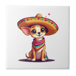 Chihuahua Mexico Cinco de Mayo Funny Dog (4) Tile
