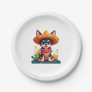 Chihuahua  Mexico  Cinco de Mayo  Funny Dog   (5) Paper Plate