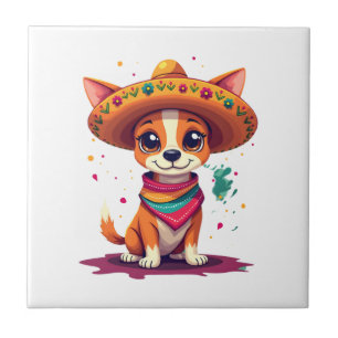 Chihuahua Mexico Cinco de Mayo Funny Dog (6) Tile