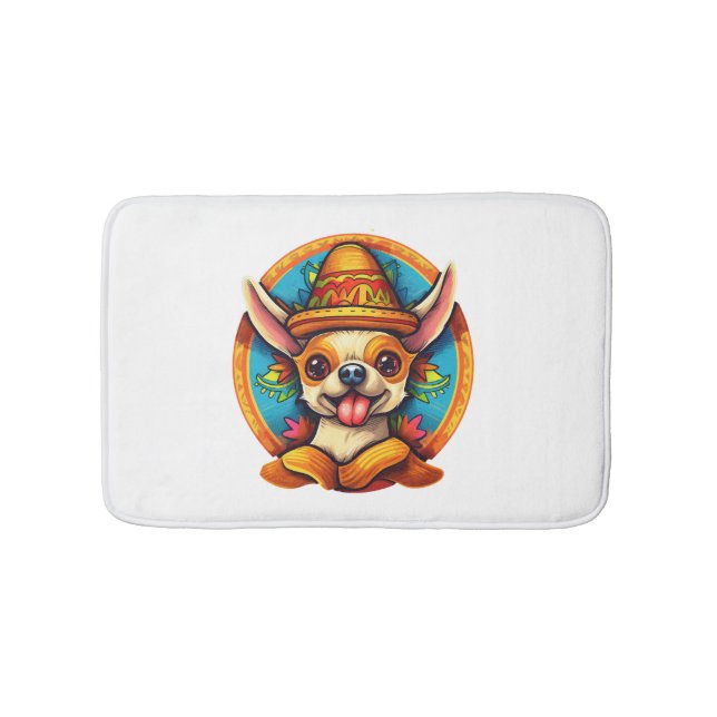 Chihuahua  Mexico  Cinco de Mayo  Funny Dog     Bath Mat (Front)