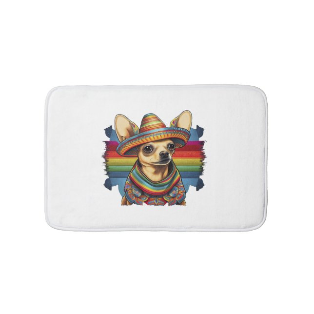 Chihuahua  Mexico  Cinco de Mayo  Funny Dog       Bath Mat (Front)