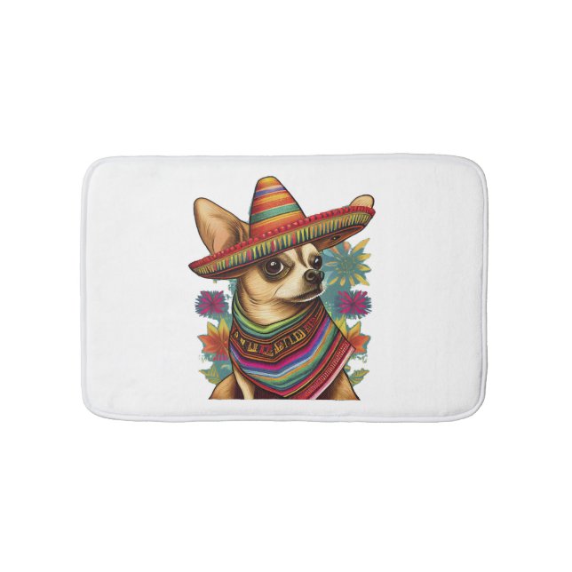 Chihuahua  Mexico  Cinco de Mayo  Funny Dog        Bath Mat (Front)