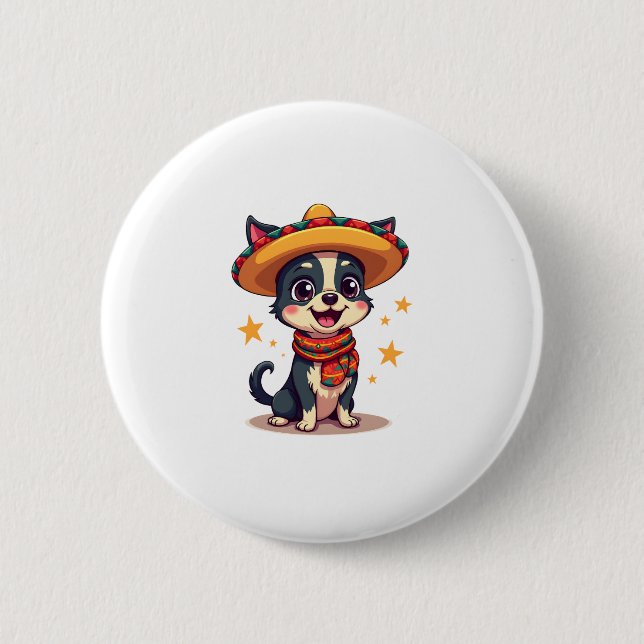Chihuahua  Mexico  Cinco de Mayo  Funny Dog  Copy 6 Cm Round Badge (Front)