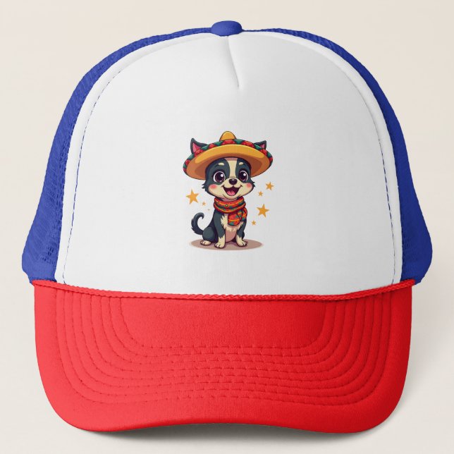 Chihuahua  Mexico  Cinco de Mayo  Funny Dog  Copy Trucker Hat (Front)