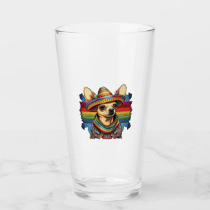 Chihuahua Mexico Cinco de Mayo Funny Dog Glass