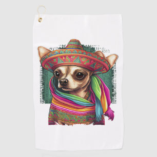 Chihuahua Mexico Cinco de Mayo Funny Dog Golf Towel