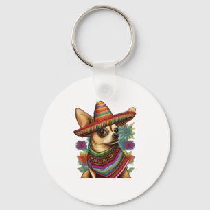 Chihuahua Mexico Cinco de Mayo Funny Dog Key Ring