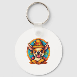Chihuahua Mexico Cinco de Mayo Funny Dog Key Ring