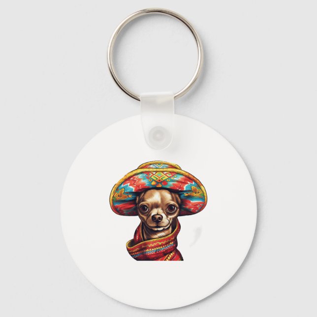Chihuahua  Mexico  Cinco de Mayo  Funny Dog    Key Ring (Front)
