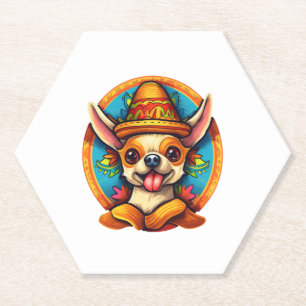 Chihuahua Mexico Cinco de Mayo Funny Dog Paper Coaster