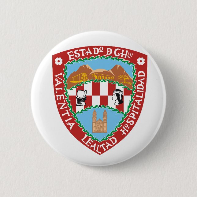 Chihuahua, Mexico flag 6 Cm Round Badge (Front)