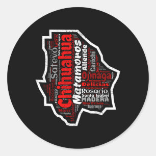 Chihuahua Mexico Mapa Municipios Mexican State Classic Round Sticker