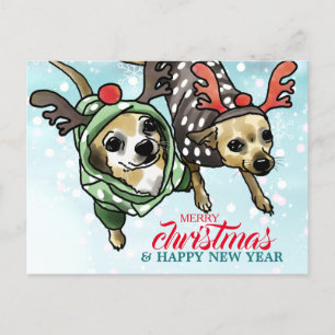 Chihuahua Mix Personalised for Christmas Holiday Postcard