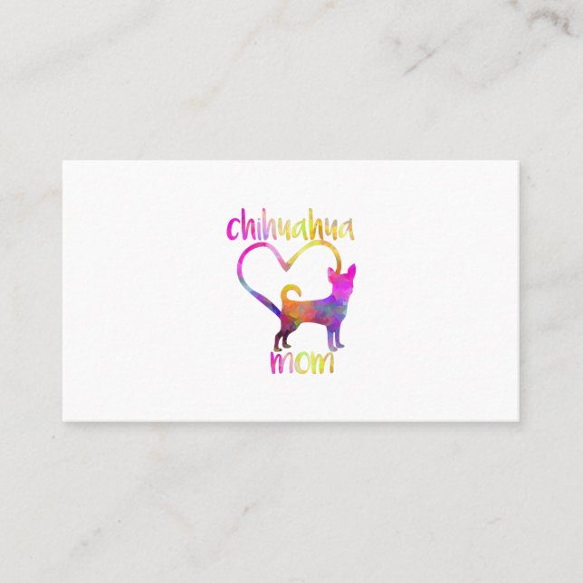 chihuahua mom doggy pup pet lover heart business card (Front)