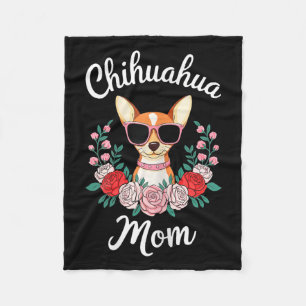 Chihuahua Mom Shirt Women Chihuahua Owner Mothers  Fleece Blanket