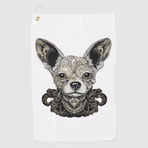 Chihuahua Mosaic Geometrical Art Dog Golf Towel