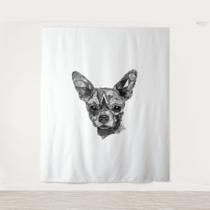 Chihuahua Mosaic Geometrical Art Dog Tapestry