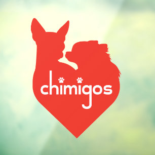 Chihuahua Mum Love Heart Chimigos Logo Car Window Cling
