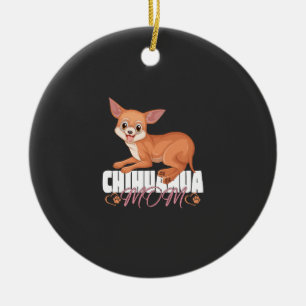 Chihuahua Mum Shirt Mothers Day Pet Owner Ceramic Tree Decoration
