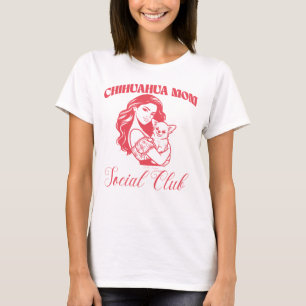 Chihuahua Mum Social Club Line Art Dog Owner Gift T-Shirt