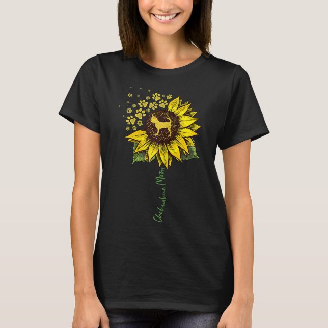 Chihuahua Mum Sunflower Chiwawa Lover Gifts Dog Mo T-Shirt (Front)