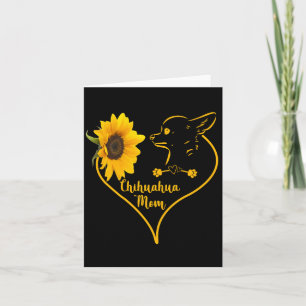 Chihuahua Mum With Sunflower Heart Mother's Day Card