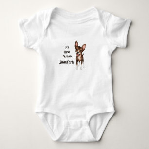 Chihuahua My Best Friend Custom Name  Baby Bodysuit