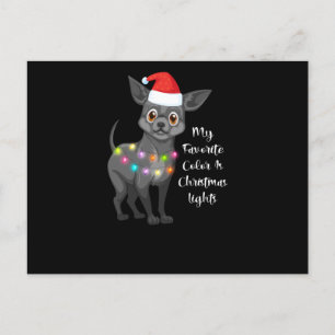 chihuahua my favourite colour is christmas postcard