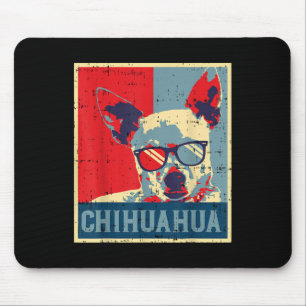 Chihuahua Obama Poster Vintage Chiwawa Dog Lover O Mouse Mat