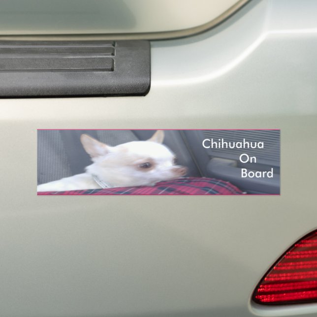 Chihuahua On Board Bumper Sticker (On Car)