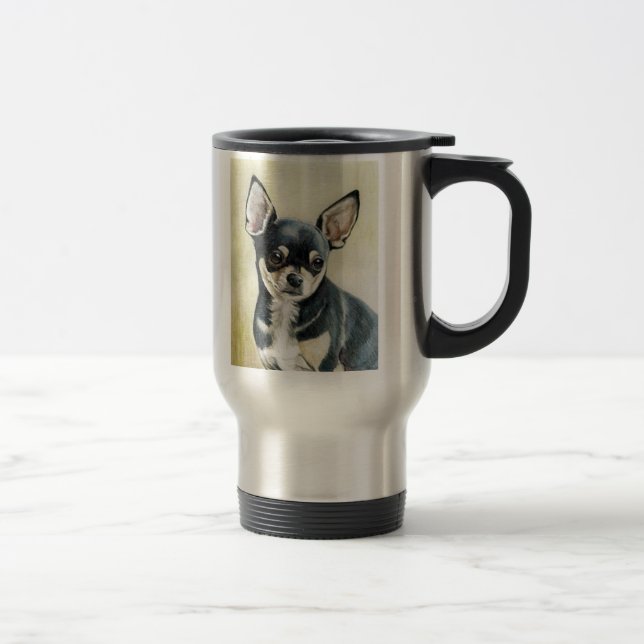 Chihuahua Original Dog Art Travel Mug (Right)