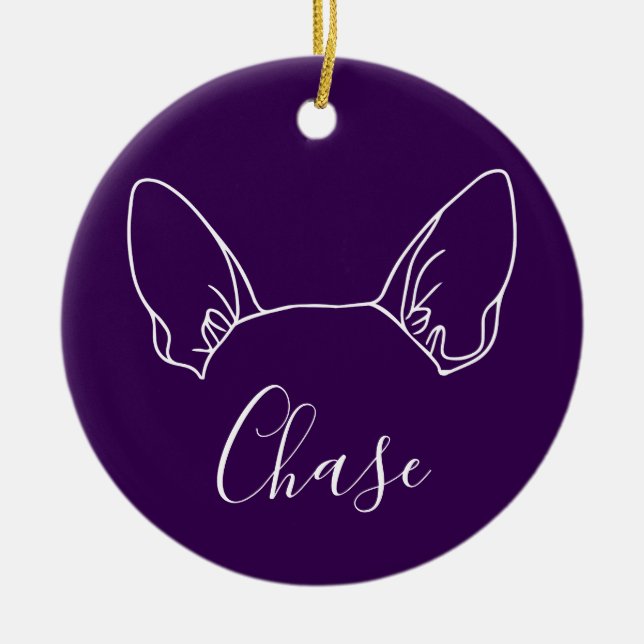 Chihuahua Ornament (Om Logo) (Front)