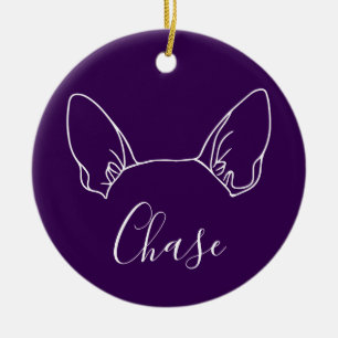 Chihuahua Ornament (Paw Prints)