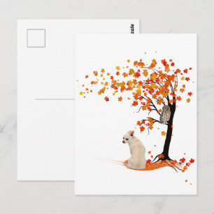 Chihuahua Owl And Fall Tree Chihuahua Lover Autumn Postcard