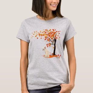 Chihuahua Owl And Fall Tree Chihuahua Lover Autumn T-Shirt