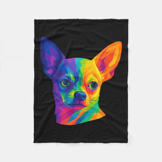 Chihuahua P Art Rtrait For Dog Owners  Fleece Blanket (Front)