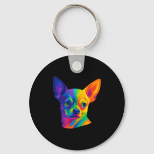 Chihuahua P Art Rtrait For Dog Owners  Key Ring