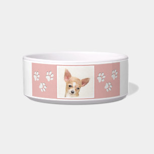 Chihuahua Painting - Cute Original Dog Art Bowl
