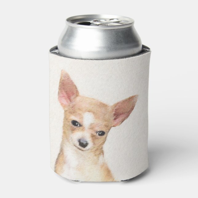 Chihuahua Painting - Cute Original Dog Art Can Cooler (Can Front)