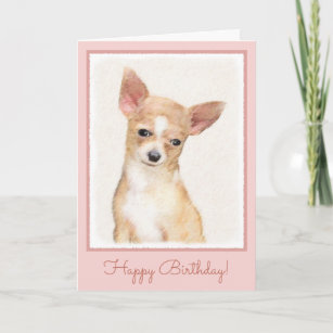 Chihuahua Painting - Cute Original Dog Art Card