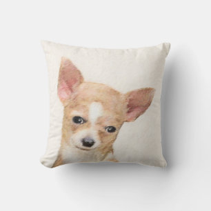 Chihuahua Painting - Cute Original Dog Art Cushion